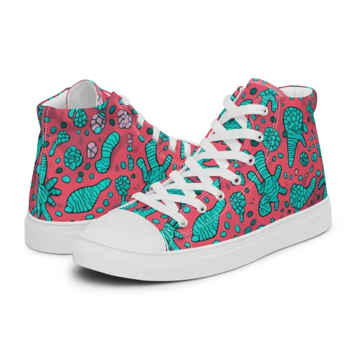Coral Candy on a Women's High Top Canvas Shoes