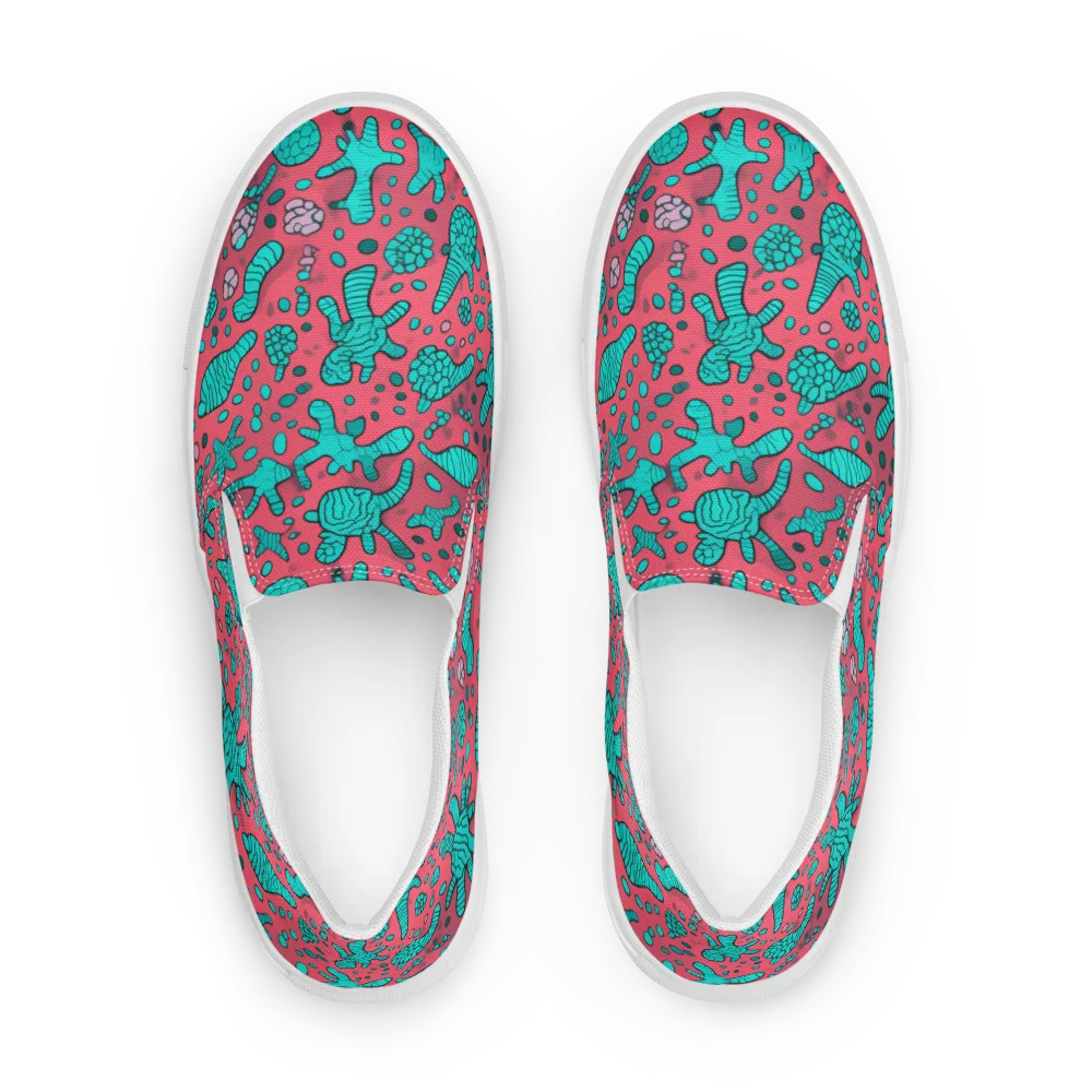 Coral Candy on Men's Slip-On Canvas Shoes — Front