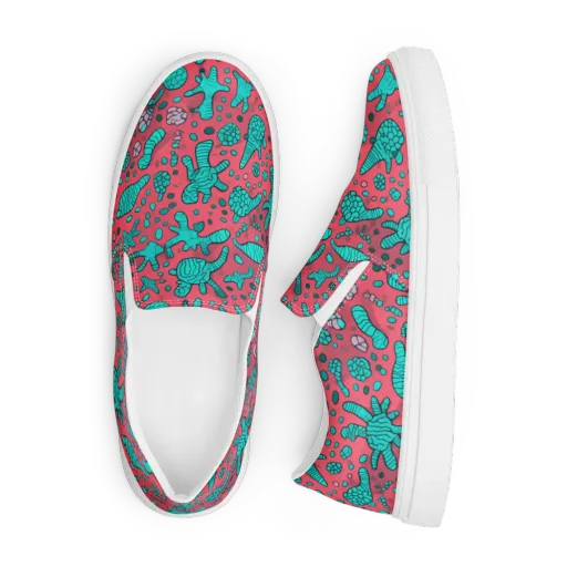 Coral Candy on a Men's Slip-On Canvas Shoes