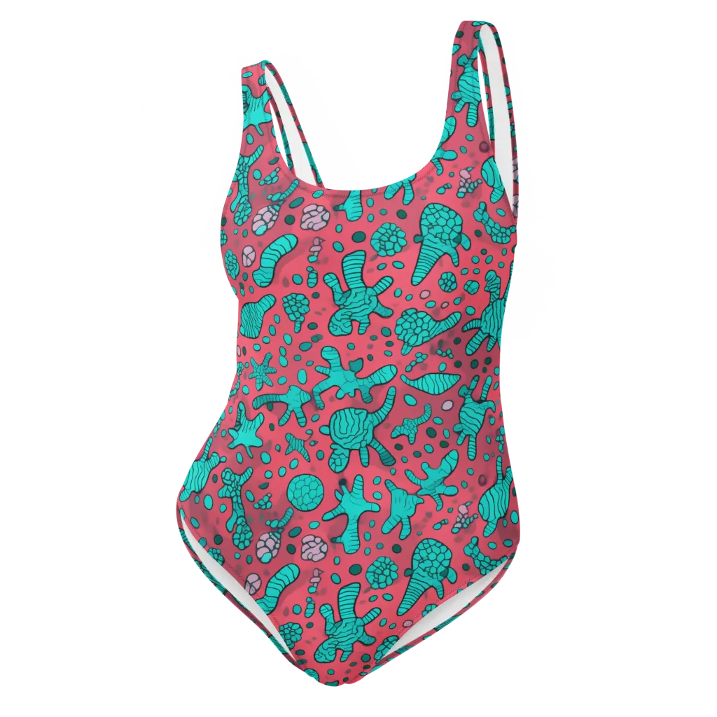Coral Candy on One-Piece Swimsuit — Front