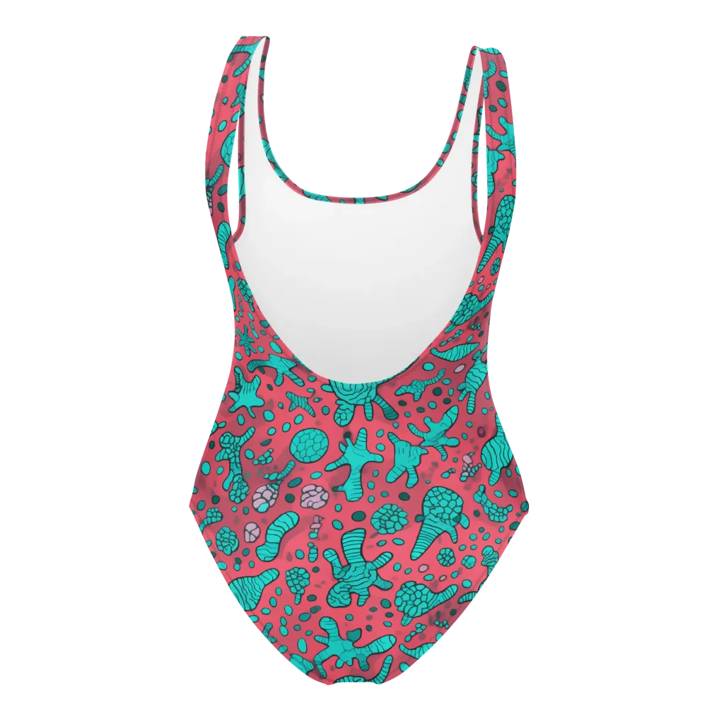 Coral Candy on One-Piece Swimsuit — Back