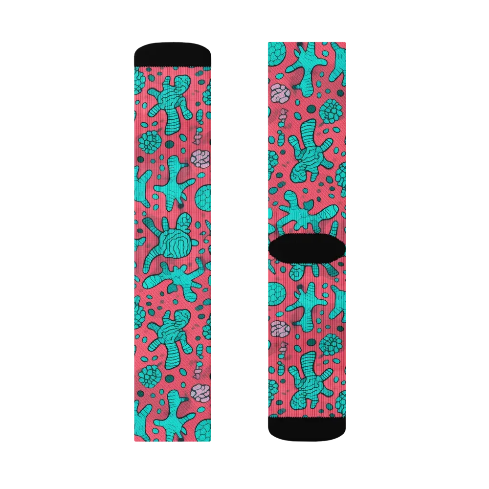Coral Candy on Socks — Right Sock