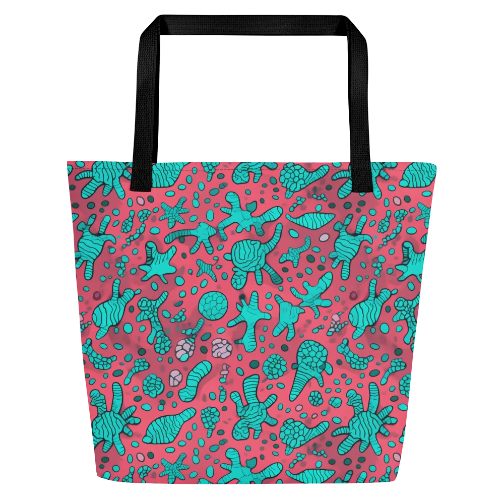 Coral Candy on Large Tote Bag W/ Pocket — Front