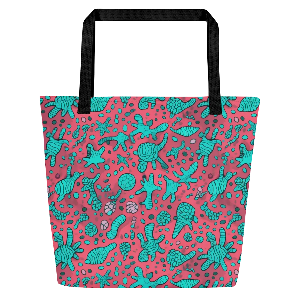Coral Candy on Large Tote Bag W/ Pocket — Front