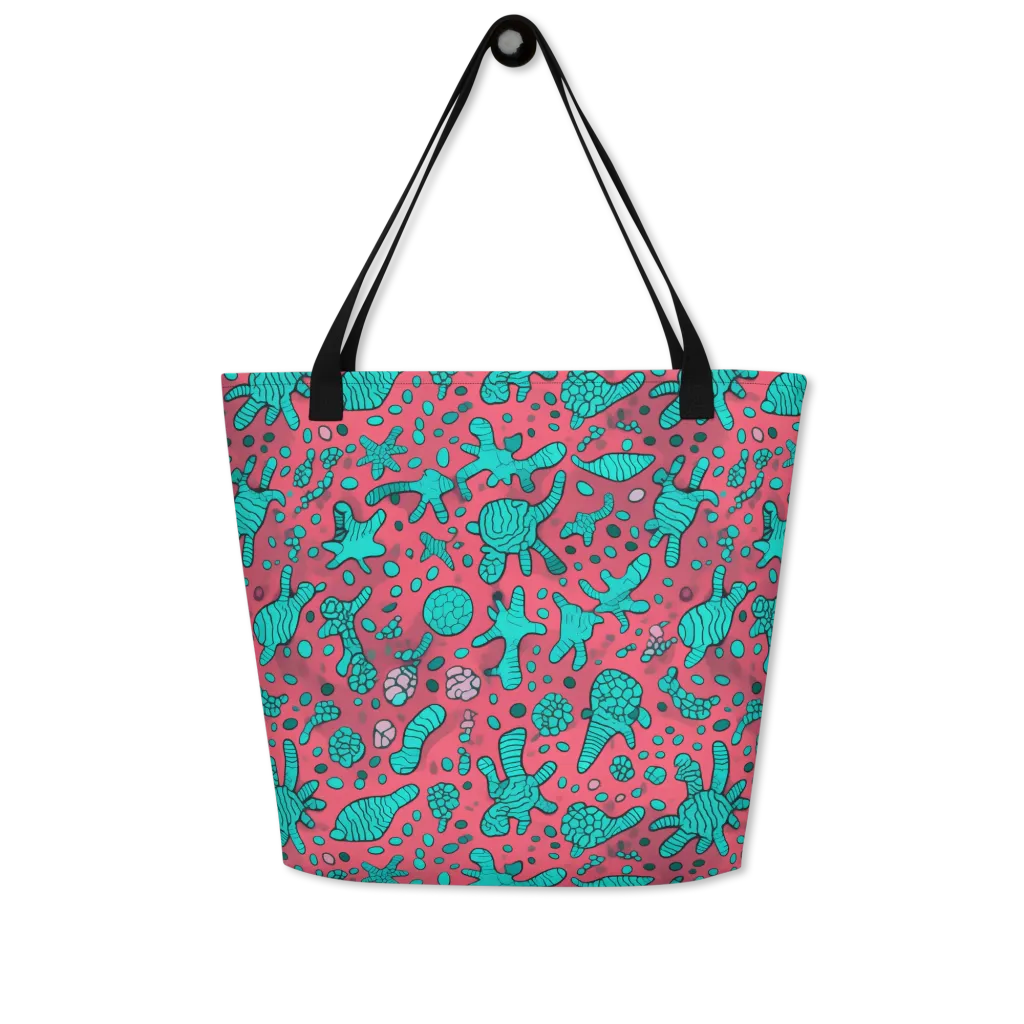 Coral Candy on Large Tote Bag W/ Pocket — Front