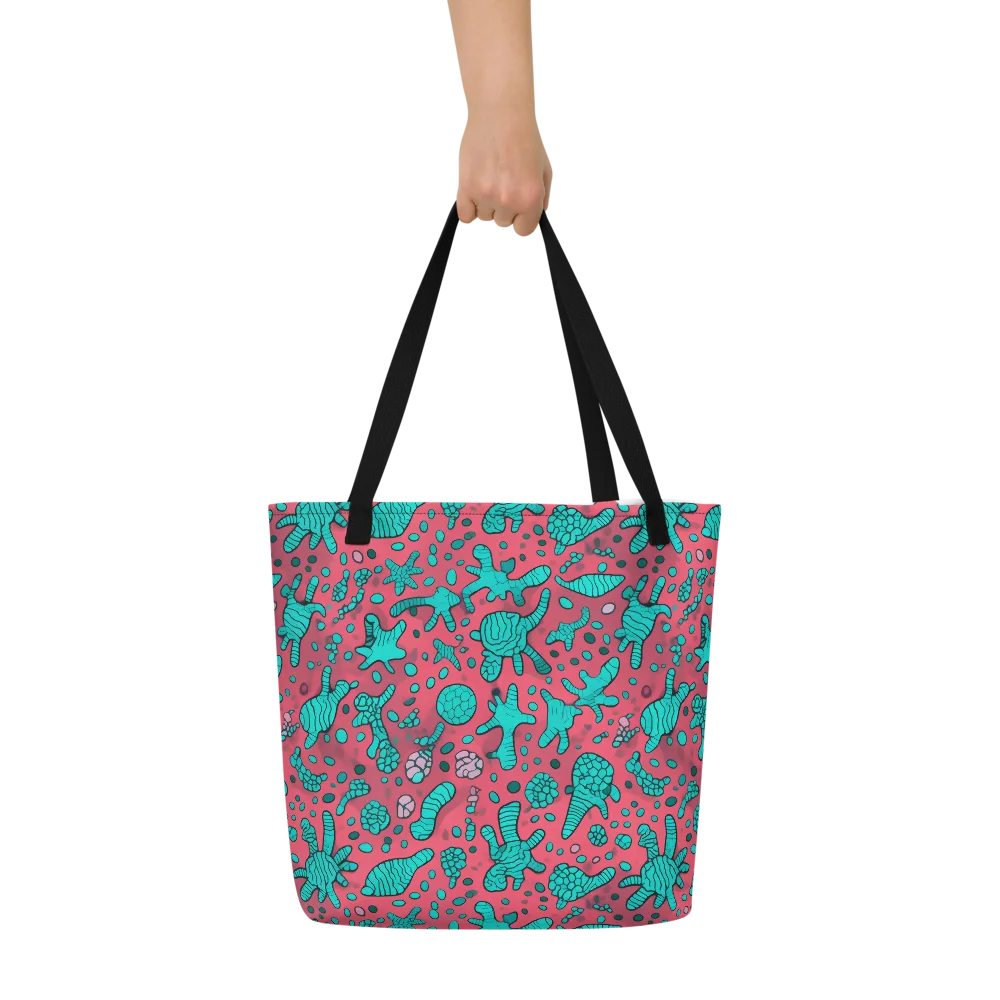 Coral Candy on Large Tote Bag W/ Pocket — Front