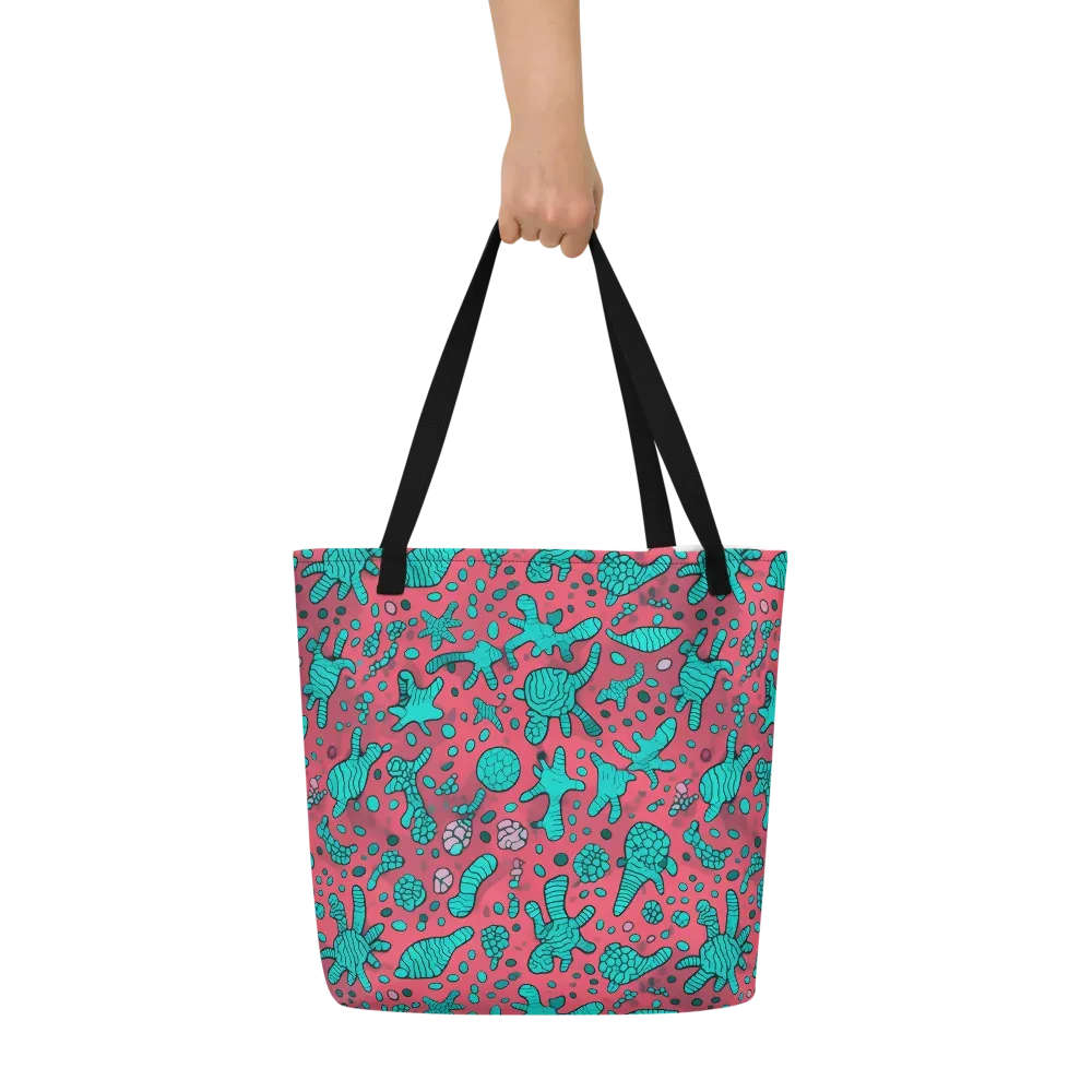 Coral Candy on Large Tote Bag W/ Pocket — Front