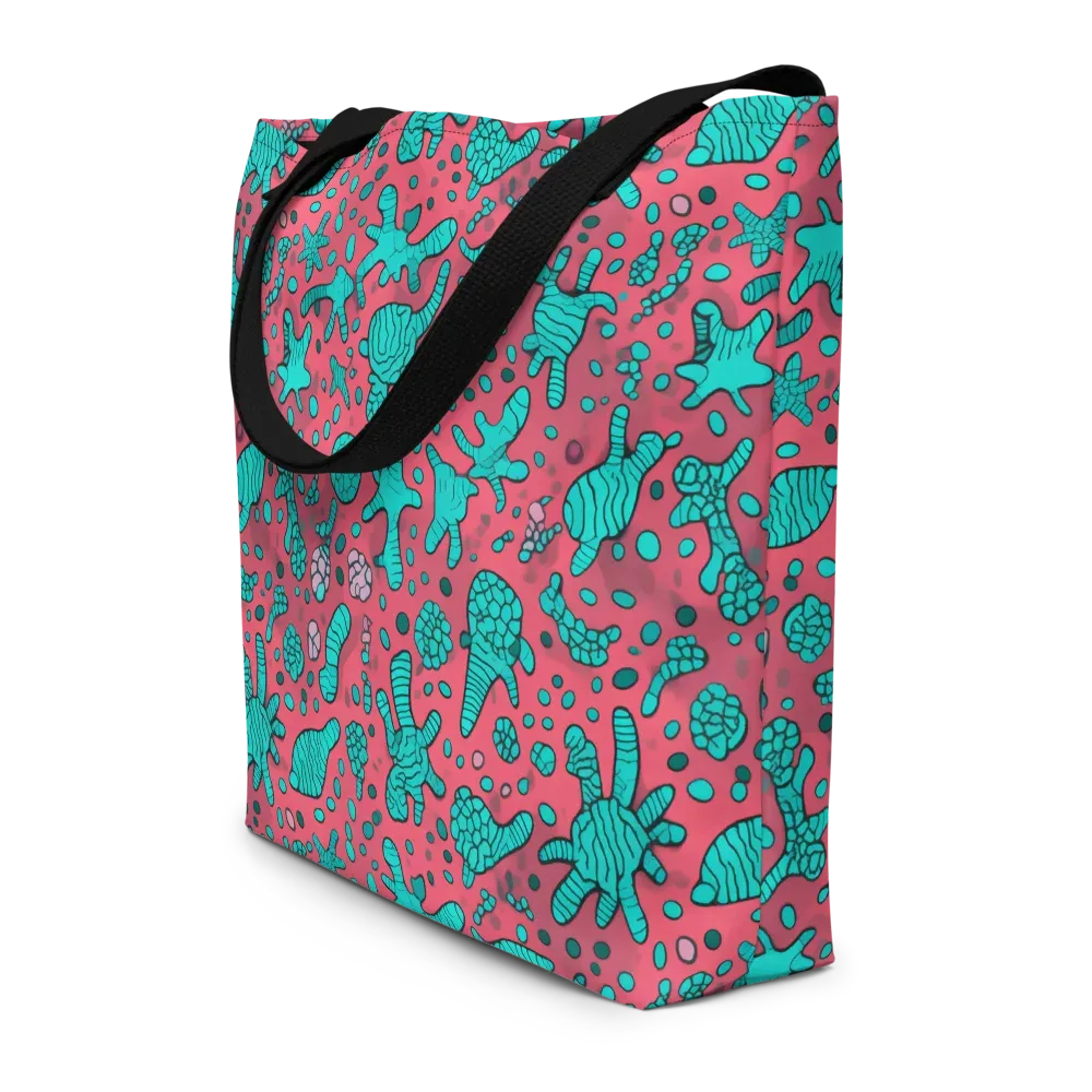 Coral Candy on Large Tote Bag W/ Pocket — Front