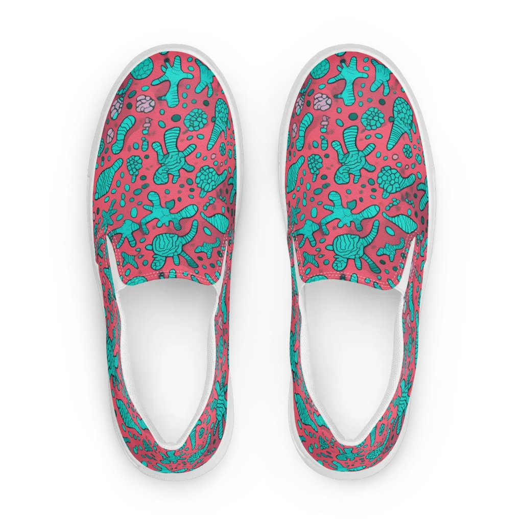 Coral Candy on Women's Slip-On Canvas Shoes — Front