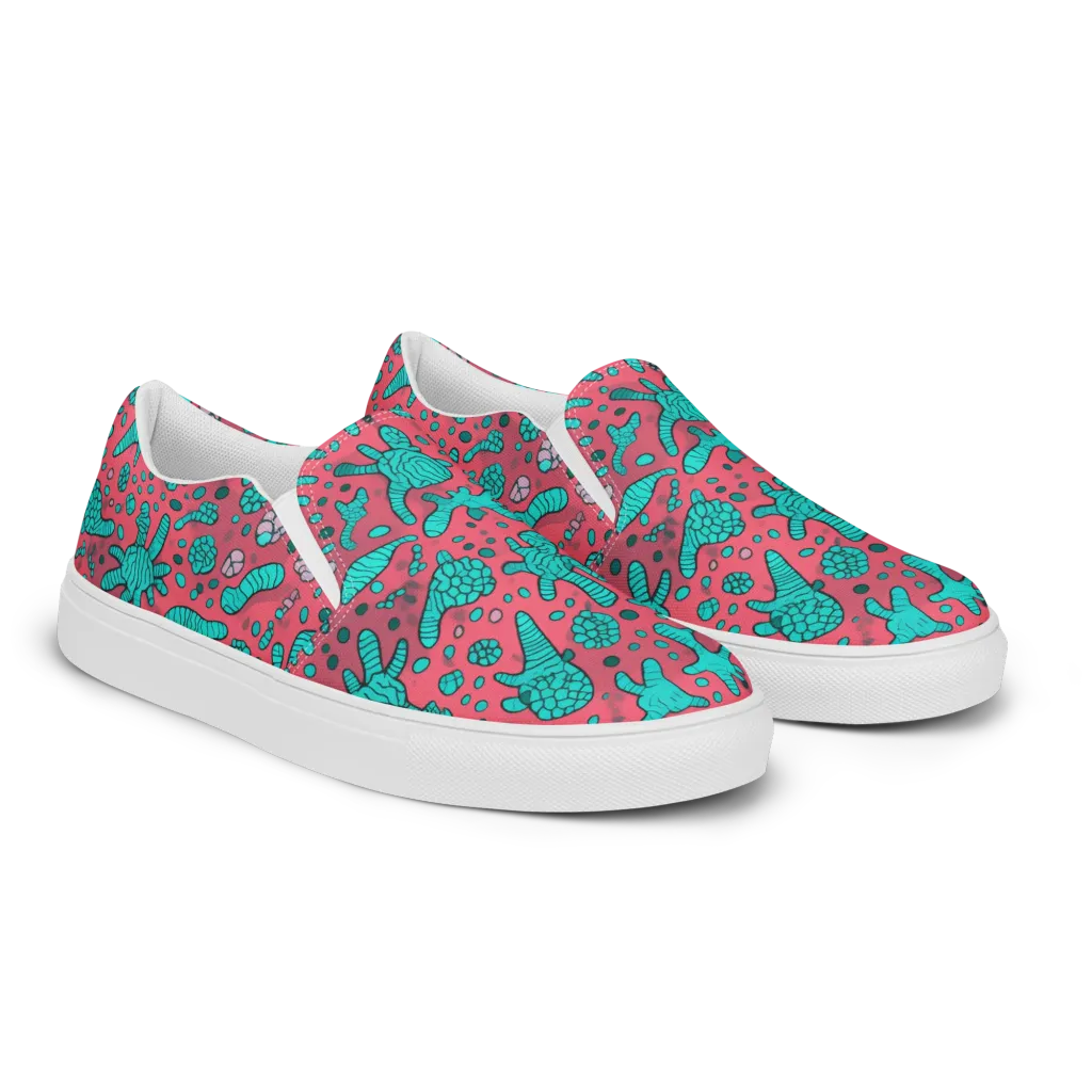 Coral Candy on Women's Slip-On Canvas Shoes — Right Front