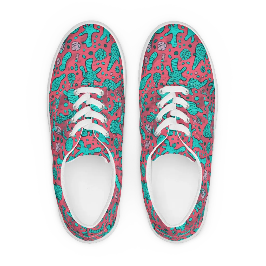 Coral Candy on Men's Lace-Up Canvas Shoes — Front