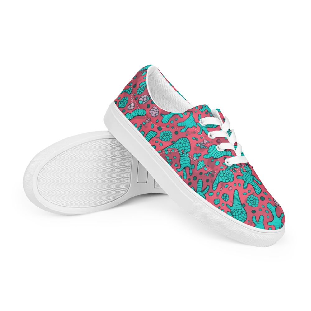 Coral Candy on Men's Lace-Up Canvas Shoes — Right Front
