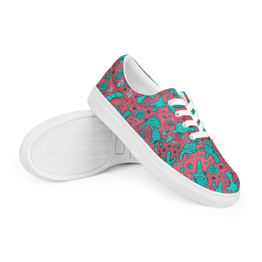 Coral Candy on a Men's Lace-Up Canvas Shoes