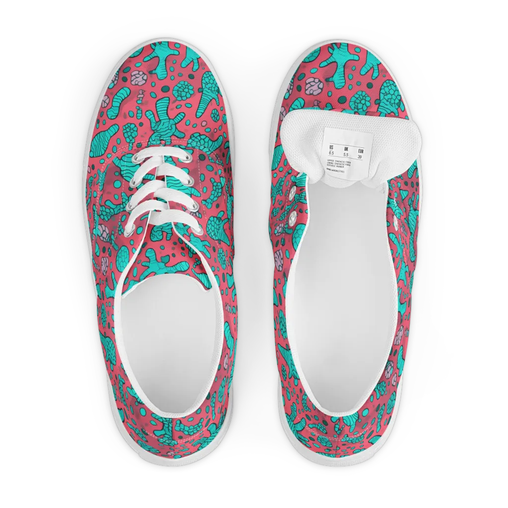 Coral Candy on Men's Lace-Up Canvas Shoes — Front