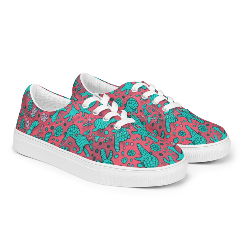 Coral Candy on Men's Lace-Up Canvas Shoes — Right Front