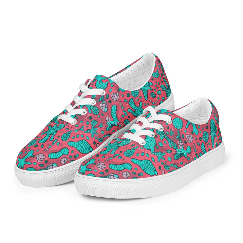 Coral Candy on Men's Lace-Up Canvas Shoes — Left Front