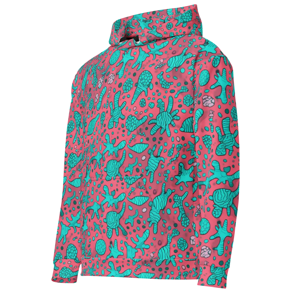 Coral Candy on Cotton Hoodie — Left Front
