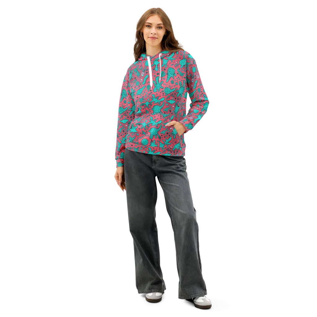 Coral Candy on Cotton Hoodie — Front