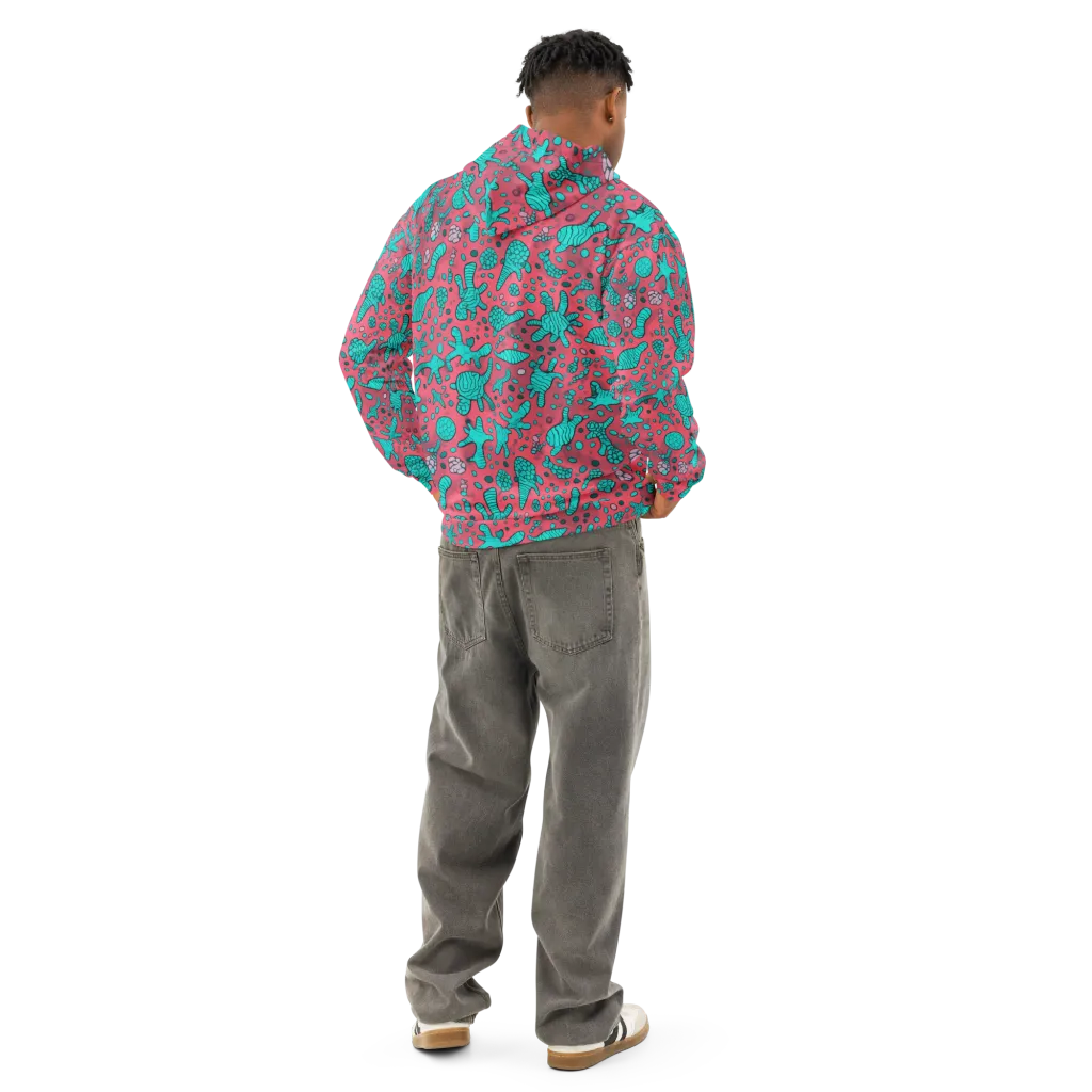 Coral Candy on Cotton Hoodie — Back
