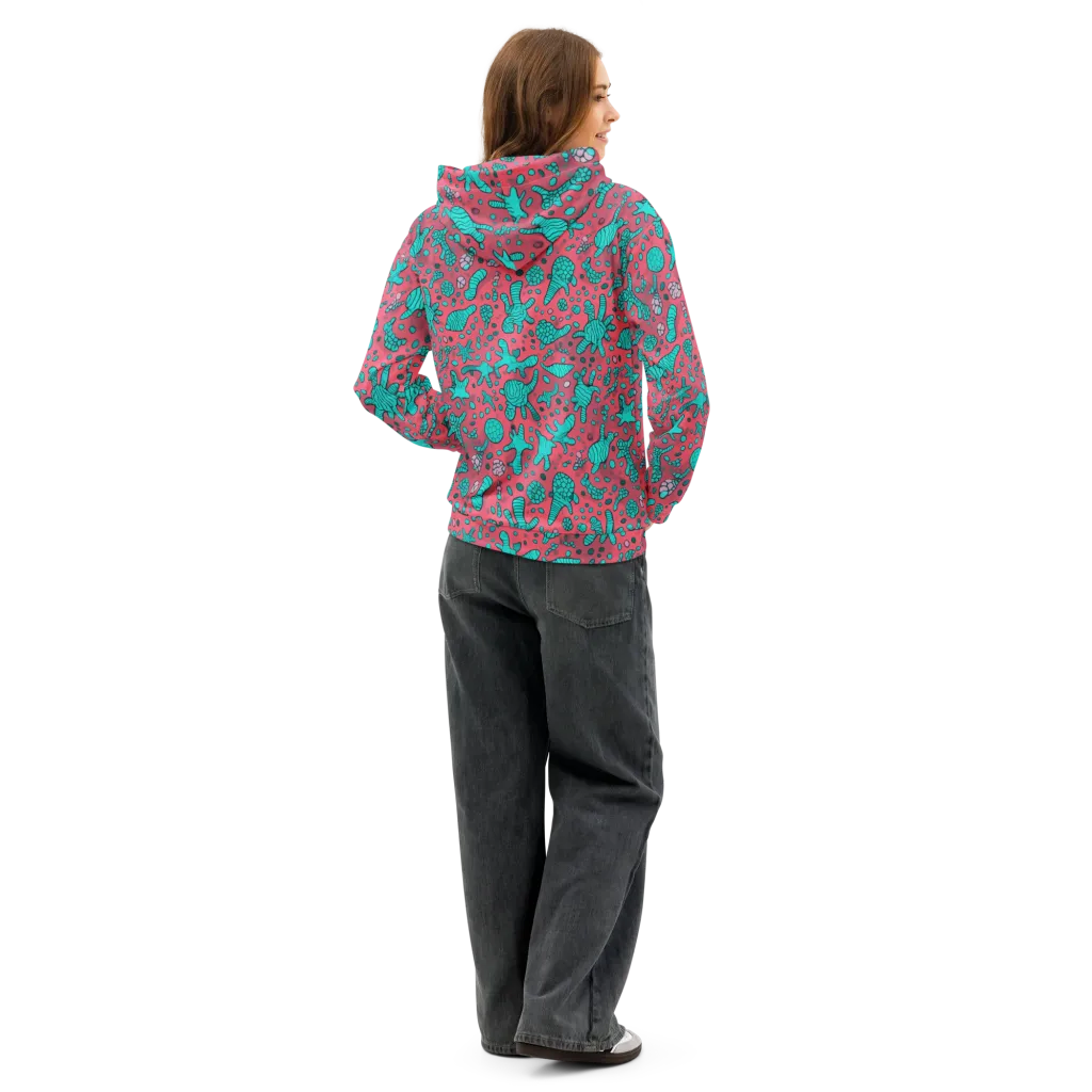 Coral Candy on Cotton Hoodie — Back