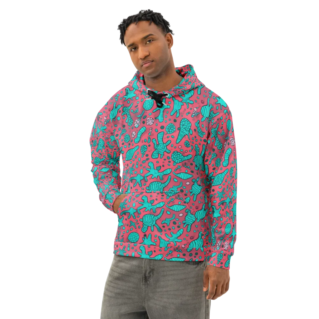 Coral Candy on Cotton Hoodie — Left Front
