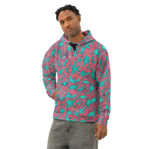 Coral Candy on a Cotton Hoodie