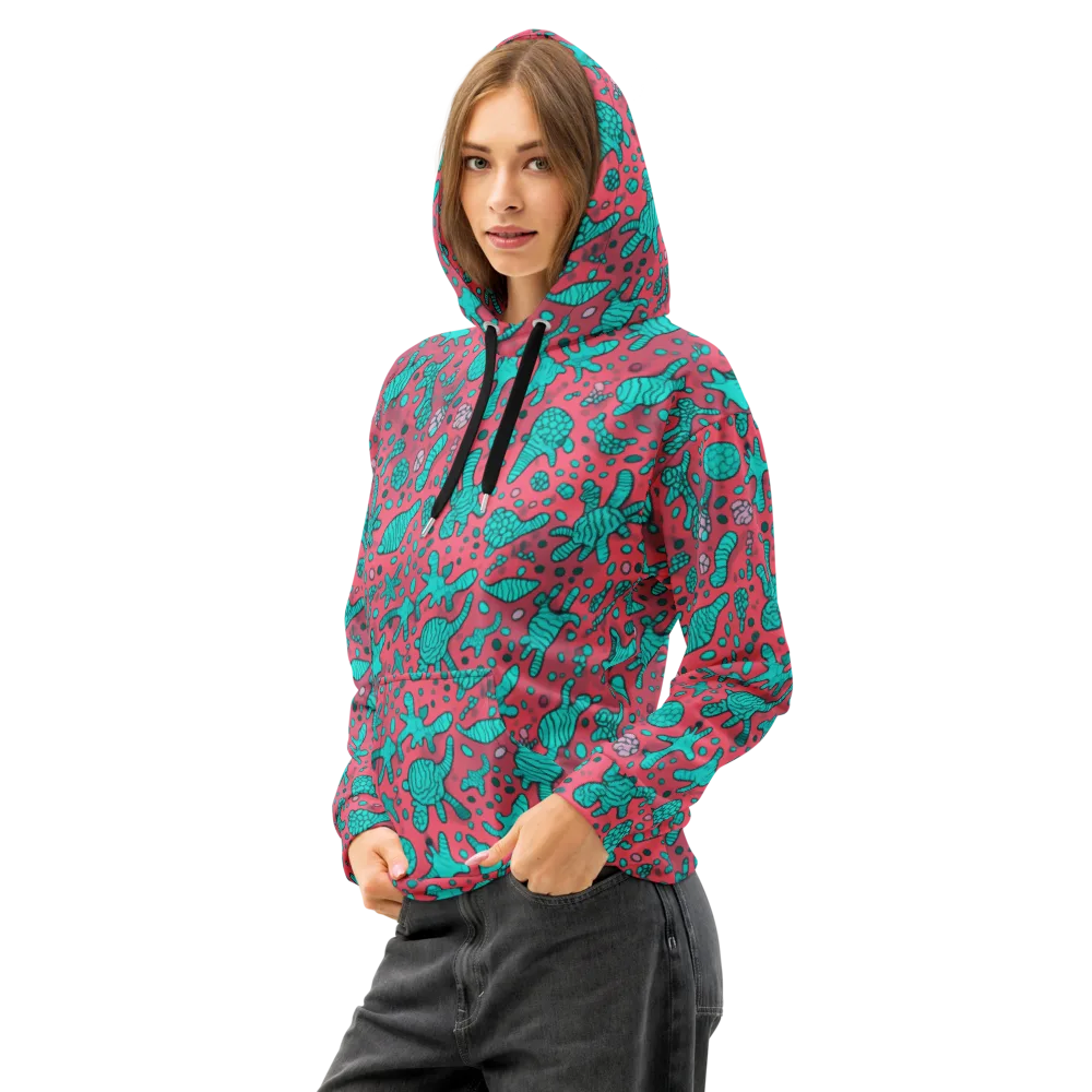 Coral Candy on Cotton Hoodie — Left Front