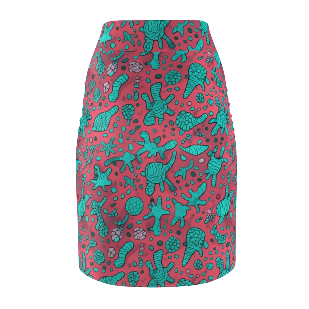 Coral Candy on Pencil Skirt — Back