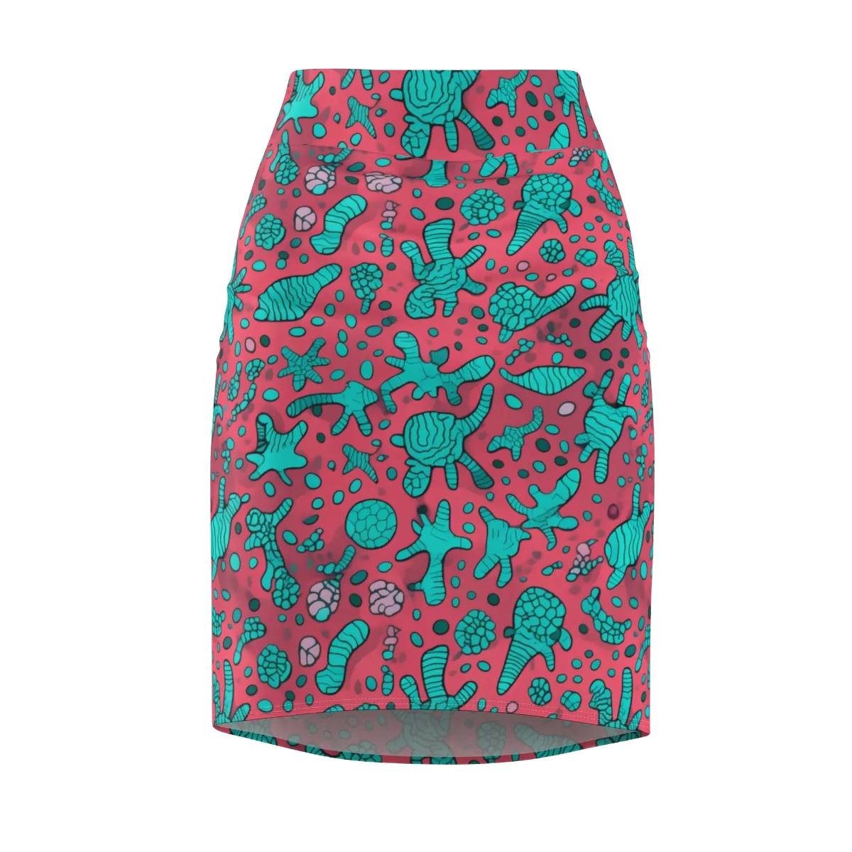 Coral Candy on Pencil Skirt — Front