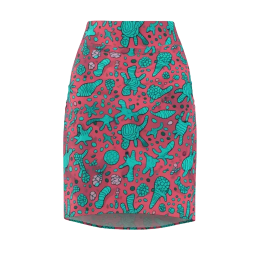 Coral Candy on a Pencil Skirt