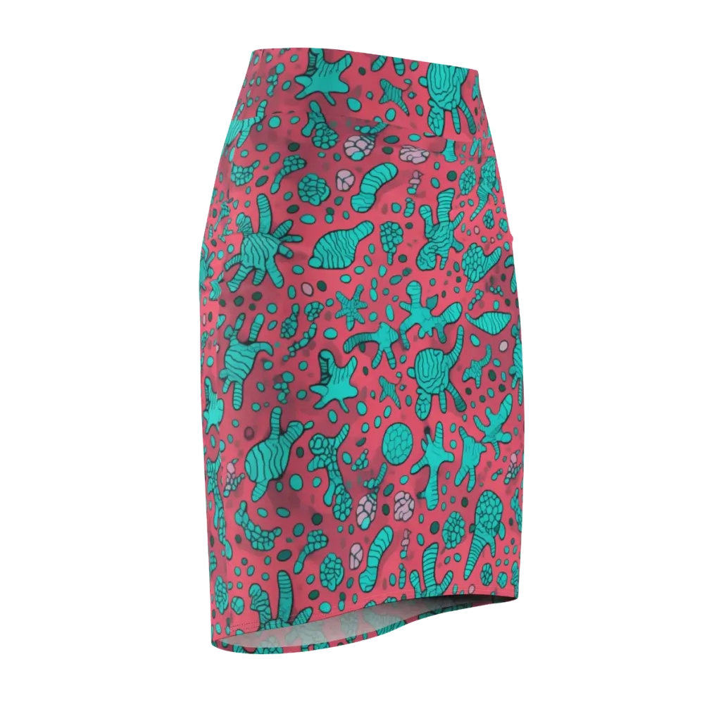 Coral Candy on Pencil Skirt — Front Side