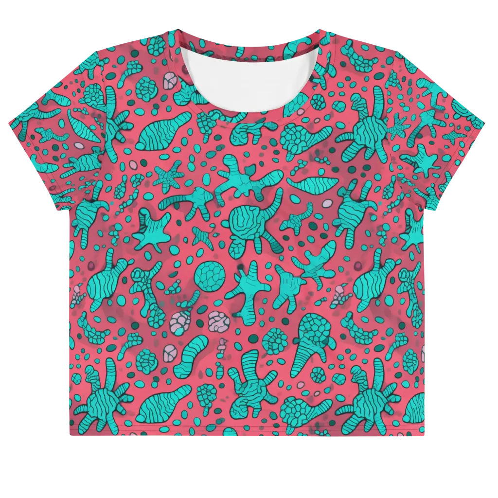 Coral Candy on Crop Tee — Front