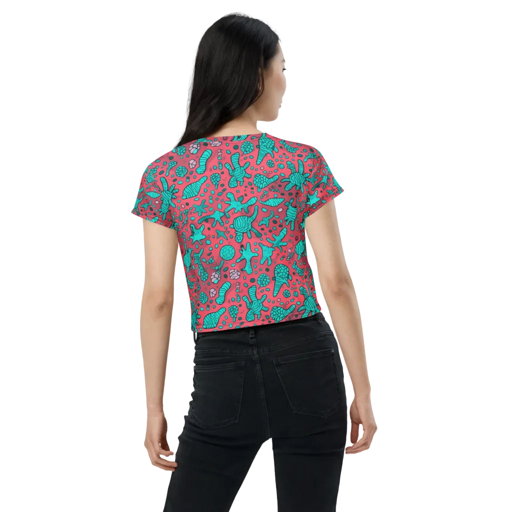 Coral Candy on Crop Tee — Back