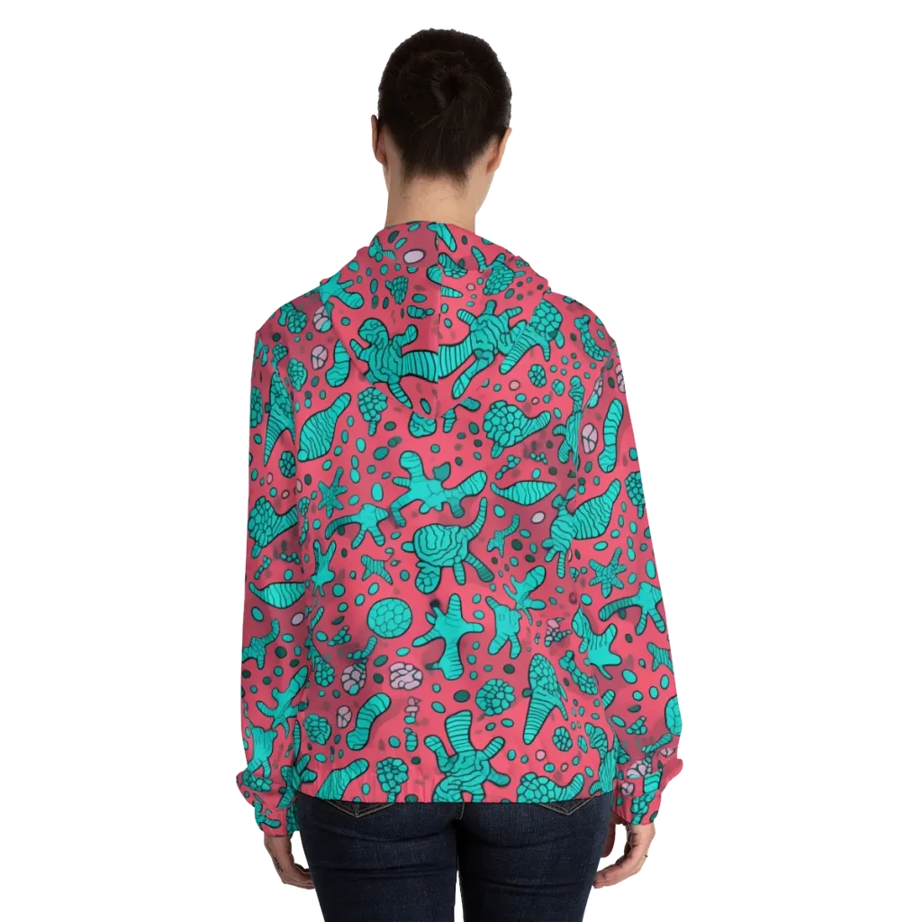 Coral Candy on Women's Full-Zip Hoodie — Back On Person