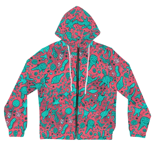 Coral Candy on a Women's Full-Zip Hoodie
