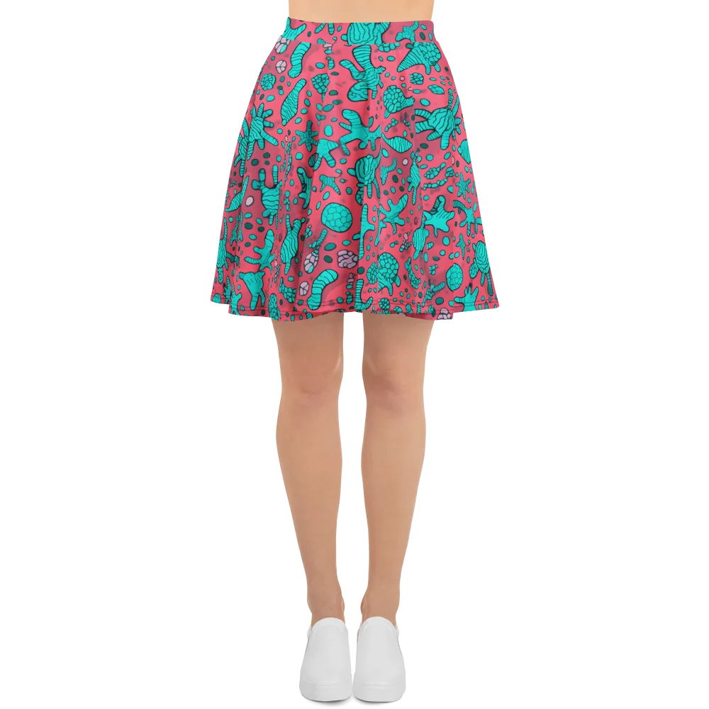 Coral Candy on Skater Skirt — Front