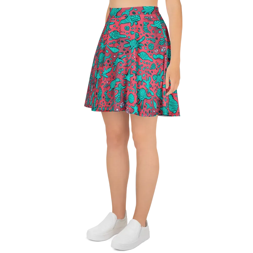 Coral Candy on Skater Skirt — Left