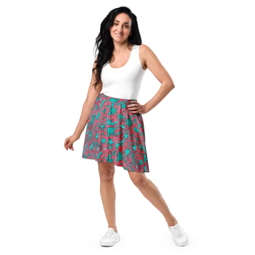 Coral Candy on a Skater Skirt
