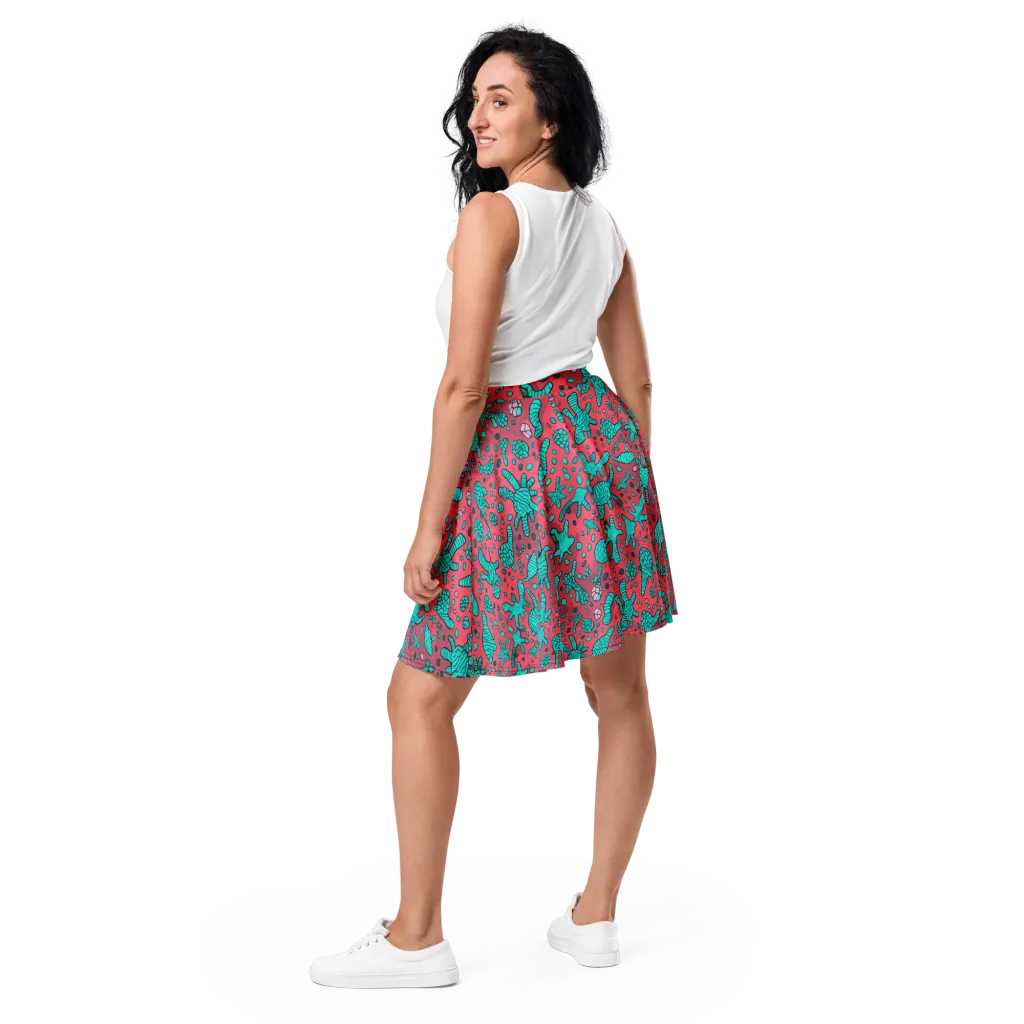 Coral Candy on Skater Skirt — Back