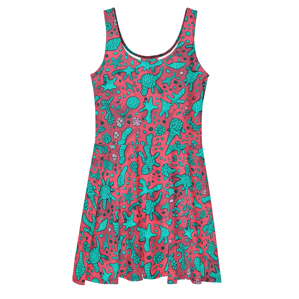 Coral Candy on Skater Dress — Front