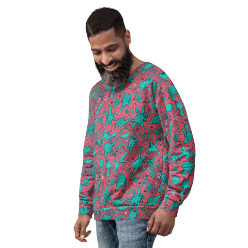 Coral Candy on a Sweatshirt