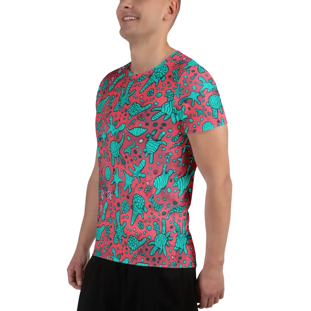 Coral Candy on Men's Athletic T-Shirt — Left