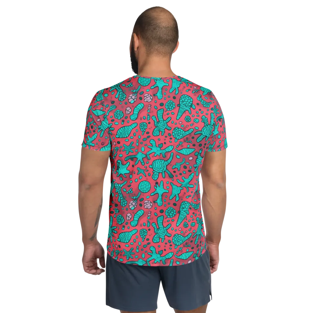 Coral Candy on Men's Athletic T-Shirt — Back