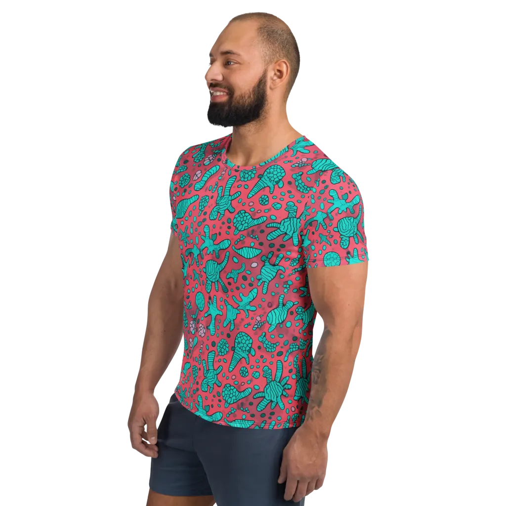 Coral Candy on Men's Athletic T-Shirt — Left