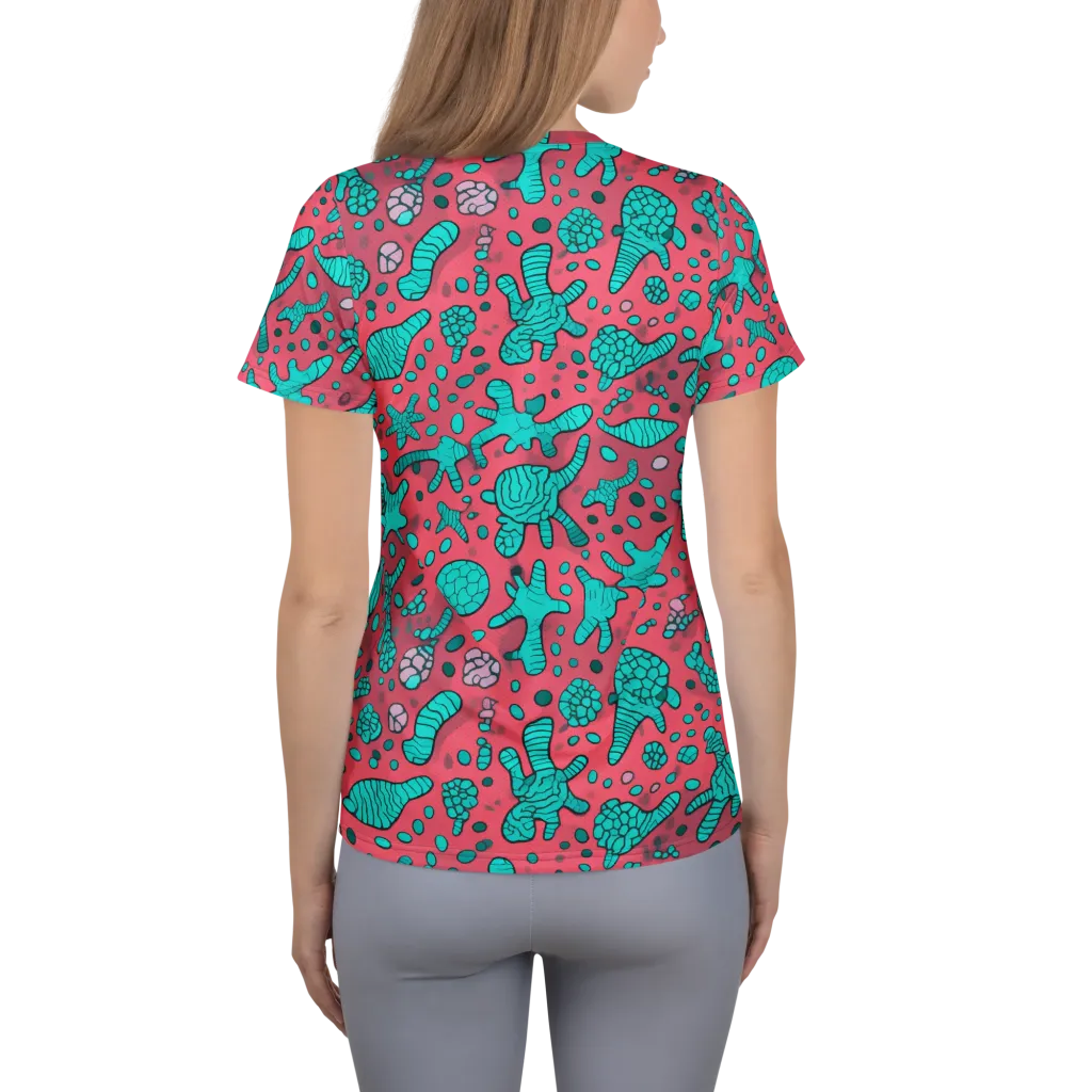 Coral Candy on Women's Athletic T-Shirt — Back