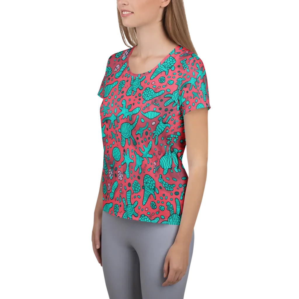 Coral Candy on Women's Athletic T-Shirt — Left