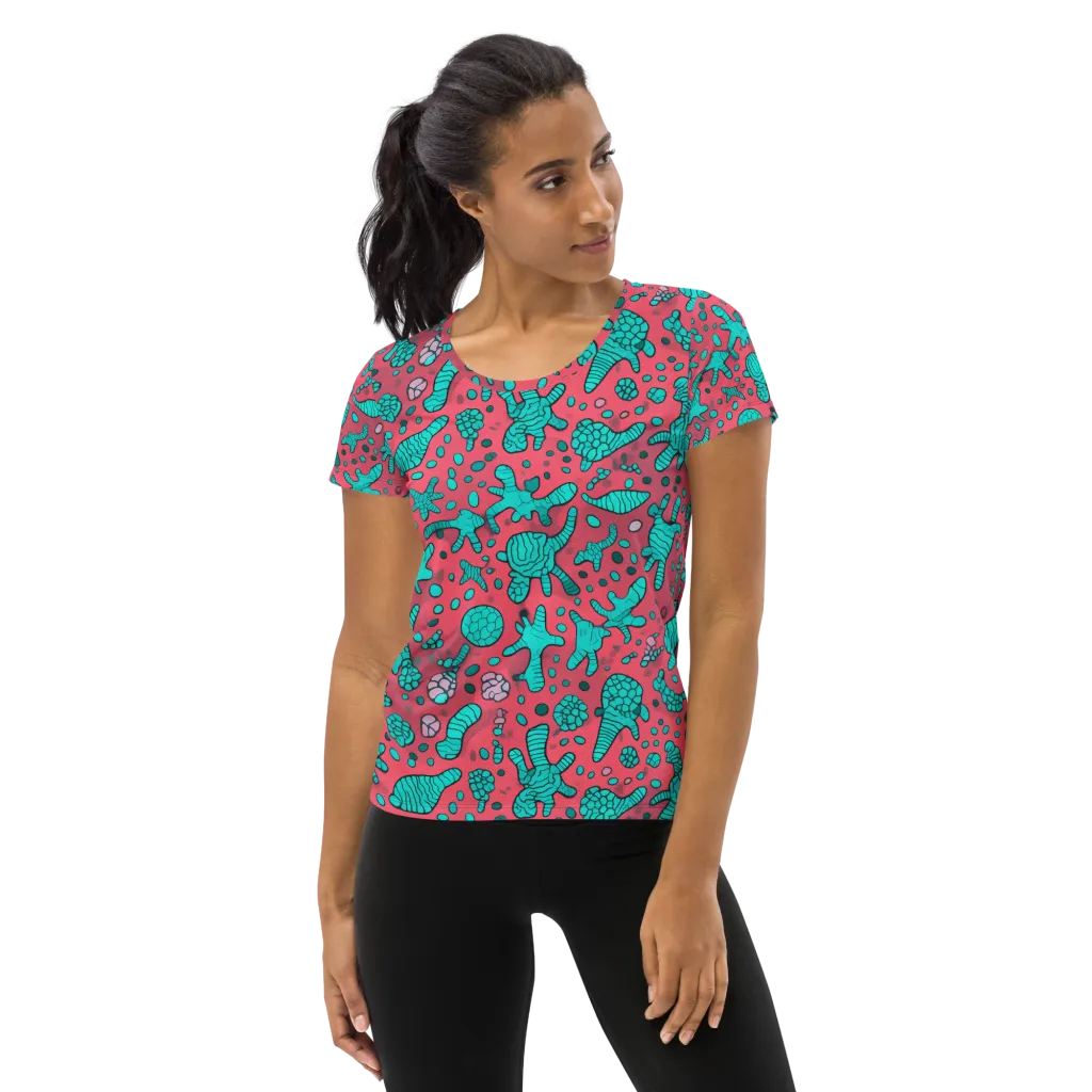 Coral Candy on Women's Athletic T-Shirt — Front