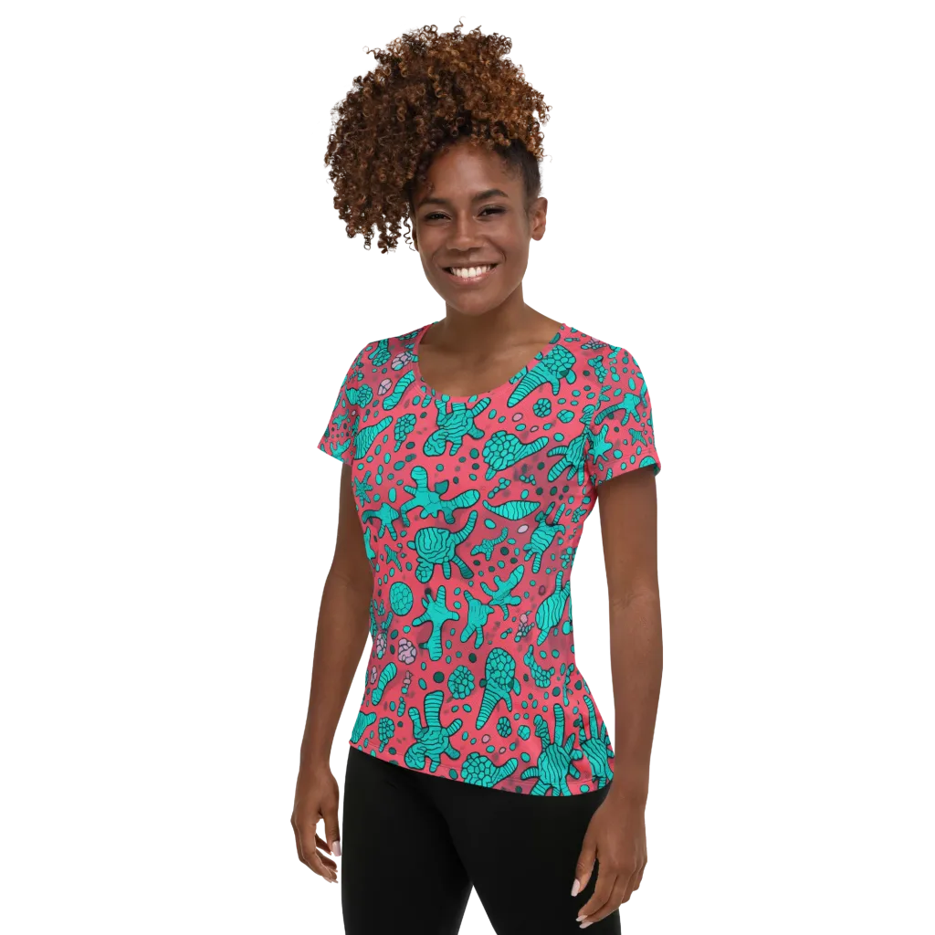 Coral Candy on Women's Athletic T-Shirt — Left