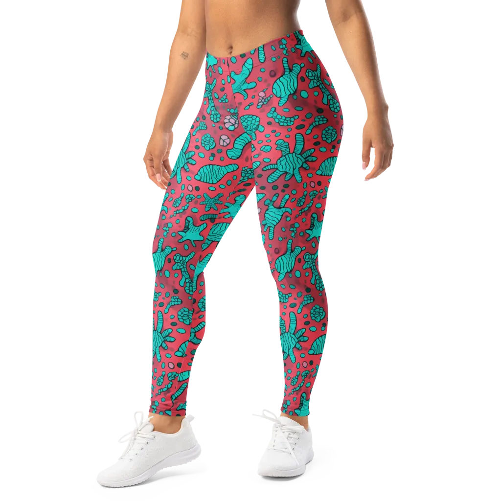 Coral Candy on Leggings — Left Front