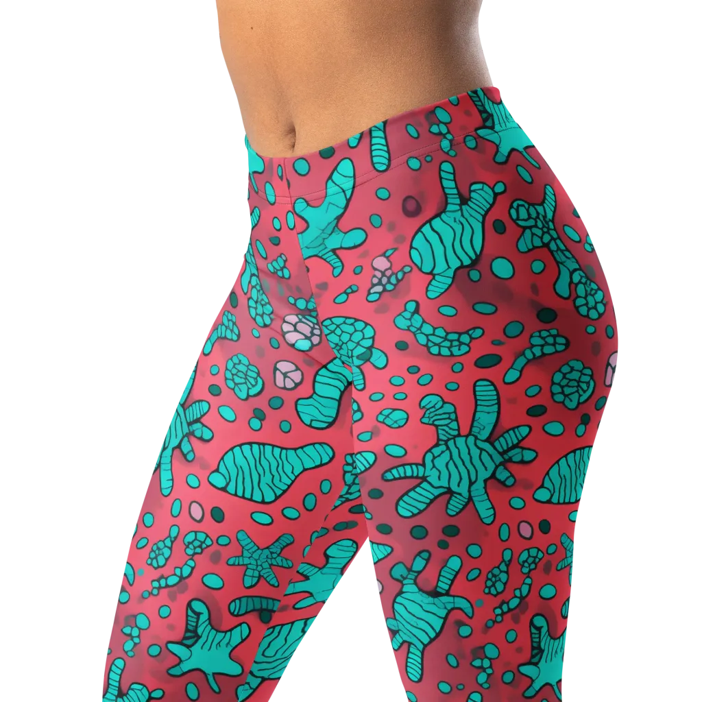 Coral Candy on Leggings — Left Front